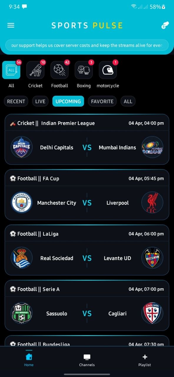 SportsPulse App Interface